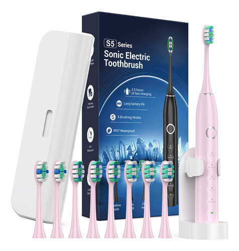 Cepillo De Dientes Electrico Para Adultos Con 8 Cabezales De