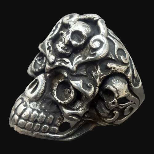 Anillo Calavera De Plata Calaveritas 20 Gr 3 X 2 Cm Art 327