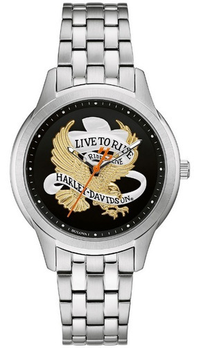 Reloj Harley Davidson By Bulova 76l194 Quartz Dama Plateado