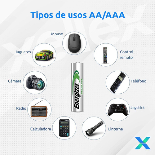 Imagen 7 de 10 de Combo Cargador Energizer Mini + 2 Pilas Aa + 6 Pilas Aaa Rec