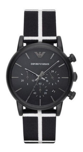 Relógio Emporio Armani Couro Black-white