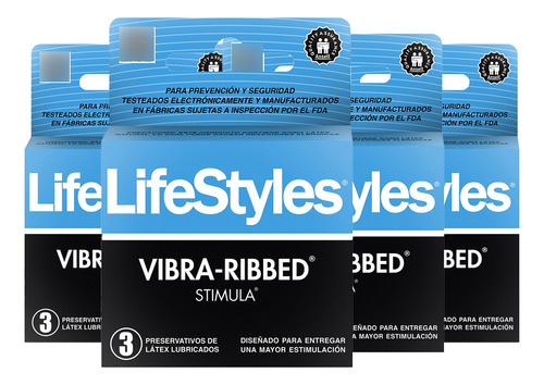 Preservativos Lifestyles Stimula Vibra Ribbed X 12 Unid