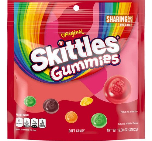 Skittles - Caramelos De Goma Originales, Tamano Compartido,