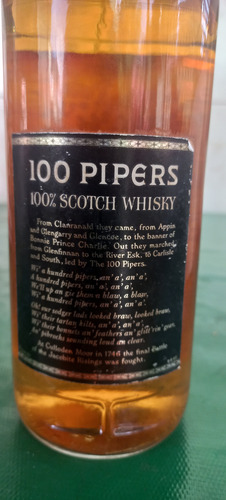 Antigo Whisky 100 Pipers Anos 70