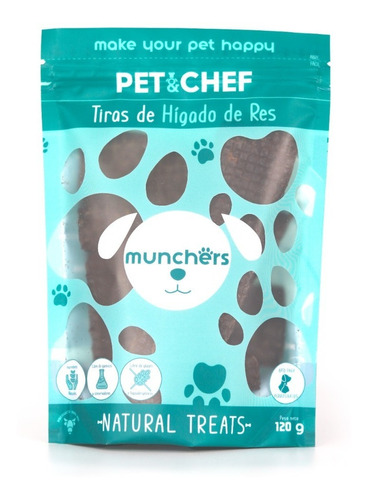 Premio 100% Natural Hígado De Res 120g Pet&chef Perro Gato