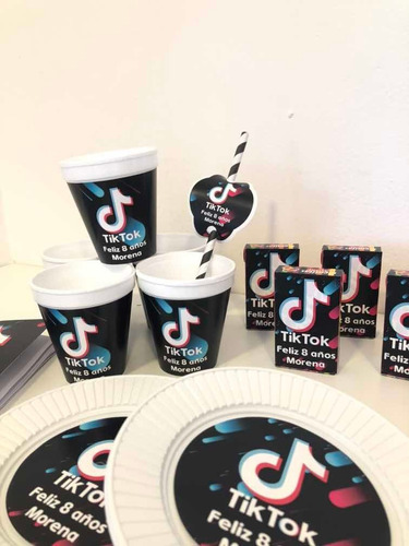 Cotillón + Candy Infantil Tik Tok Personalizado X 5