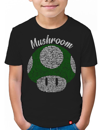 Camiseta Infantil Cogumelo Mario - Verde