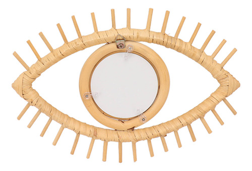 Espejo De Ratán Con Forma De Ojo, Elegante Decoración Bohemi
