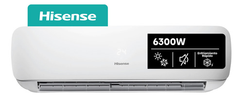 Aire Acondicionado Split Frio Calor Hisense 5418 Frigorias Color Blanco