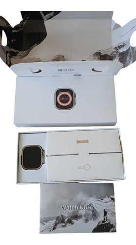 Relógio Smartwatch Gs Ultra 8+ Masculino,feminino ,cinza Caixa Branco Pulseira Cinza Bisel Prata Desenho Da Pulseira Mesh
