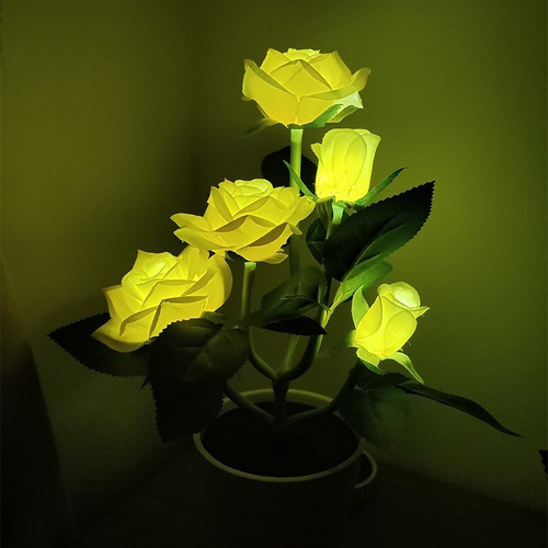 . Luz Led Rosa Flor Con Energía Solar Al Aire Libre