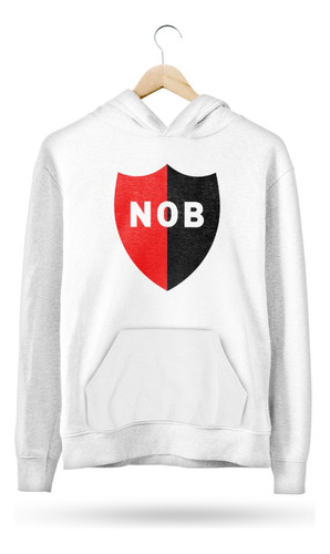 Buzo Canguro Club Atletico Newells Escudo En El Pecho Blanco