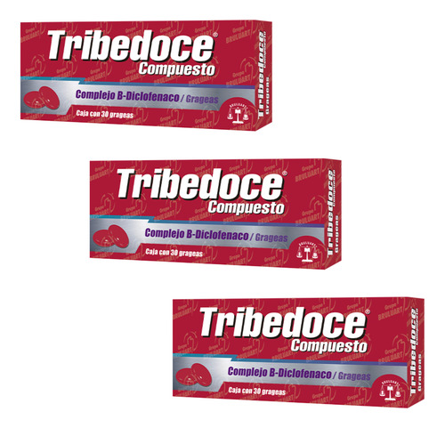 Tribedoce Compuesto - Complejo B Y Diclofenaco 3 Cajas 30 Gr