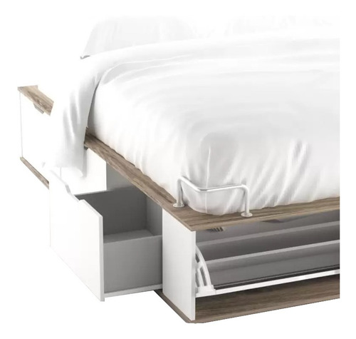 Imagen 1 de 1 de Cama multifunción BallSellings Cama box Valenziana 2 plazas color báltico fabricada en melamina