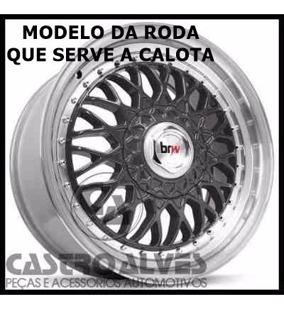 Kit 4 Pçs Calota Tampa Miolo Roda Aro 15 Bbs Brw 900 Grafite