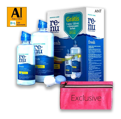 Imagem 1 de 3 de Renu Fresh 355 + 120 Ml - Solução Multiuso + Entrega Rápida
