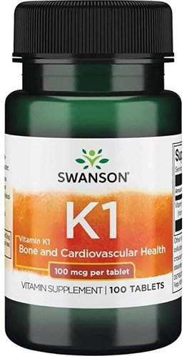 Vitamina K1 100 Tab 100mcg Swanson Envio Gratis + Regalo