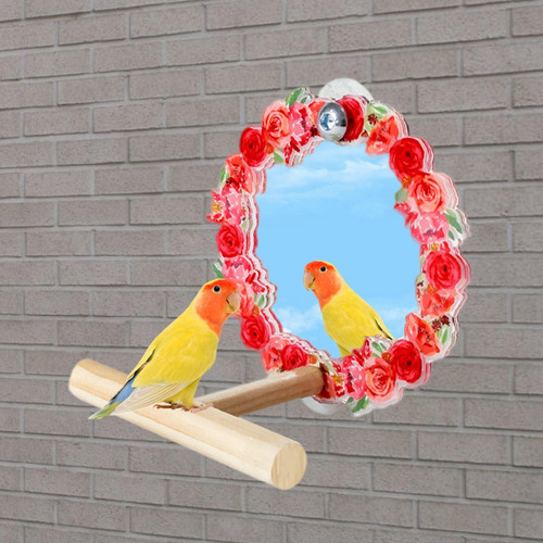 Espejo De Pájaro Con Soporte, Juguete De Espejo Fácil De