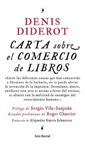 Carta Sobre El Comercio De Los Libros - Diderot Denis