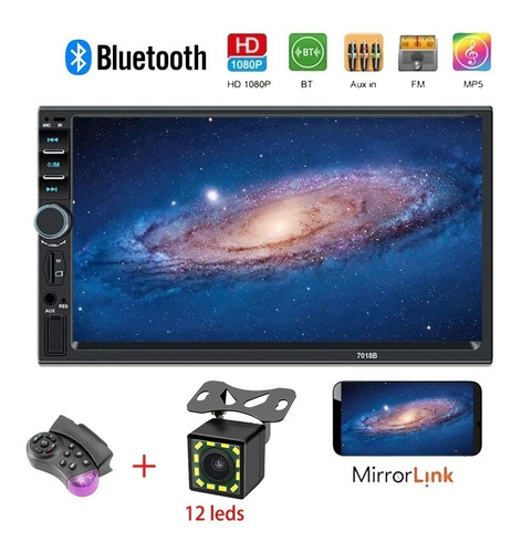 Auto Stereo 7018b 2 Din Pantalla Táctil Cámara Mirrorlink