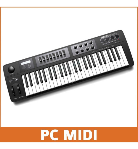Imagen 7 de 10 de Midiplus Bk492 Teclado Midi 49 Teclas Faders Pads Bateria