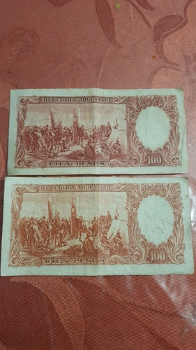 2 Billetes 100 Pesos San Martin Antiguo 1956 Impecable (Usado)