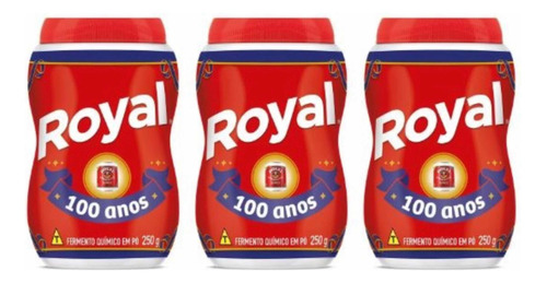 Kit 3 Fermento Em Pó Royal 250g