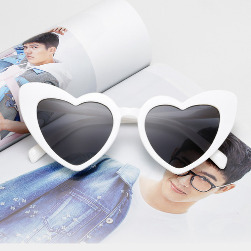 Entes Mujer Accesorios Para Lentes De Corazon Dama Moda Sol Color De La Lente Oscura Color Del Armazón Blanco Diseño Corazon Ind
