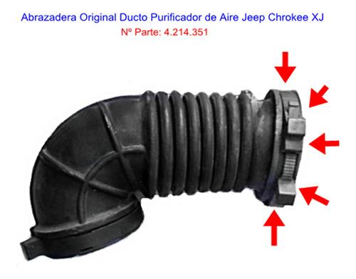 Abrazadera Ducto Purificador De Aire Jeep Chrokee Xj