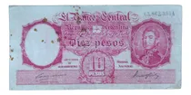 Comprar Antiguo Billete 10 Pesos Moneda Nacional 1948 Bott 1936 #2