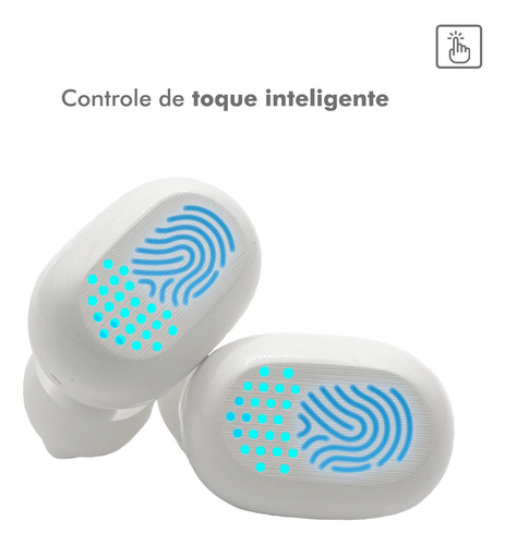 Fone Ouvido Bluetooth Sem Fio Interno Preto Rosa Branco