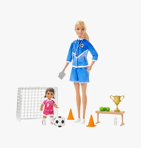 Set Barbie Entrenadora De Futbol Rubia Y Accesorios - Glm47
