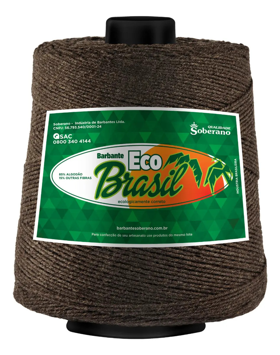 Barbante 6 Fios Eco Brasil Tricô Crochê Café 1 Kg