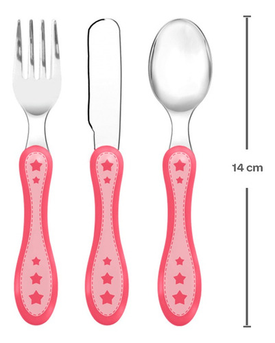 Imagem 4 de 4 de Talher Infantil Colher Garfo Faca Inox Introdução Alimentar