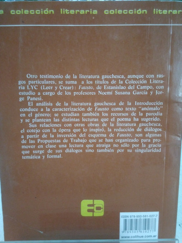 Imagen 2 de 3 de Fausto - Estanislao Del Campo - Colihue -vv