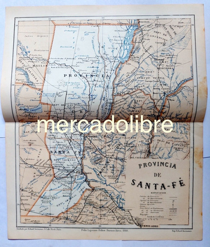 Mapa De Santa Fe 1888 Ferrocarril Fortin Telegrafo Colonia