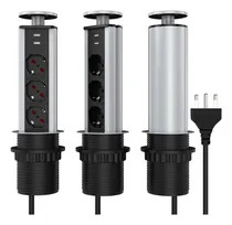 Comprar Torre Enchufe Empotrable 3 Enchufes 2 Usb Estándar Europeo Color Plateado