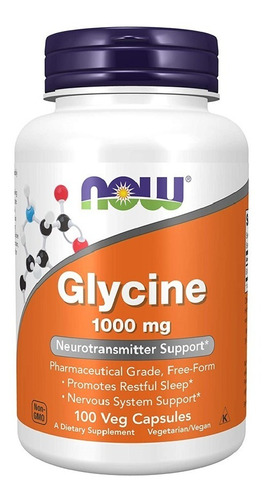 Suplemento Glicina 1000 Mg X 100 Cápsulas Vegetales