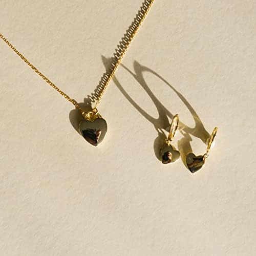 Collar Con Colgante De Corazón Inflado En Oro Vermeil De 18