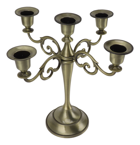 Candelabro De 5 Brazos, Vela Decorativa Retro De Hierro