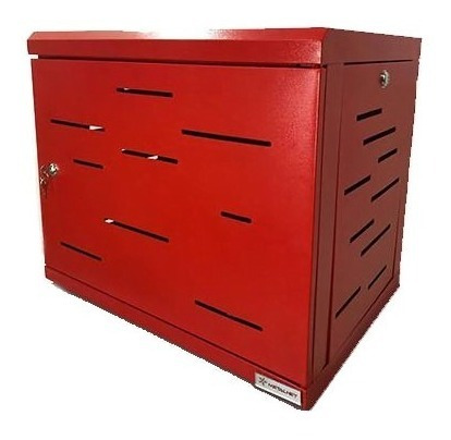 Rack Gabinete Cerrado De Pared 6u Color Rojo Metalnet