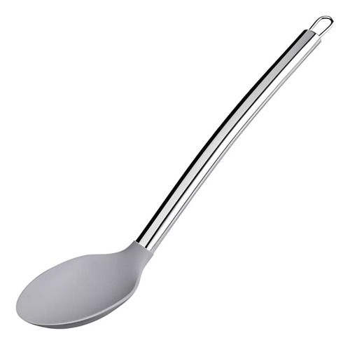 Colher De Silicone Com Cabo De Inox Cinza 33,5 Cm