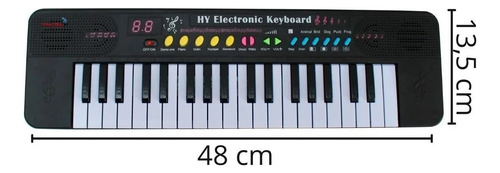 Teclado Musical 37 Teclas Iniciante Com Microfone Importway Cor Preto