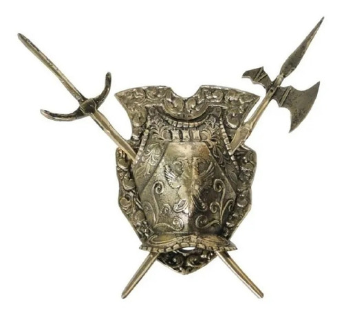 Armadura Medieval Bronze Parede Decoração Presentes Cor Dourado-escuro