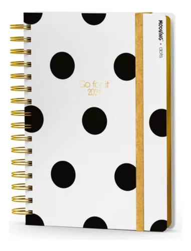 Agenda Mooving Dots 15 X 21 Cm - Diaria - Dia A La Vista Año 2024 Color De La Portada Blanco