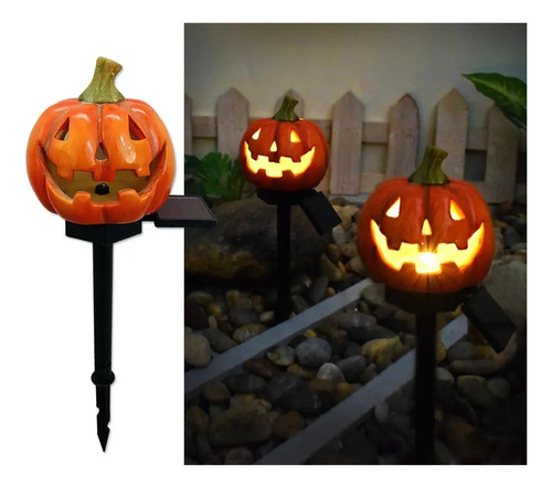 Estaca Solar Led Calabaza Halloween Ip65 Luz Cálida 