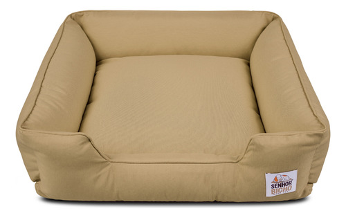 Caminha De Cachorro Cama Pet Impermeável Com Zíper M - 53x53 Cor Marrom-claro Desenho Liso