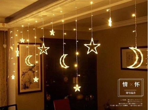 Luz Led Navidad Cascada Estrella Decorativa Adorno 3 Mts 