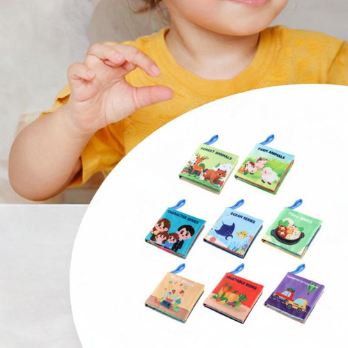 8 Libros Suaves Para Bebés, Juguetes 11,5 X 11,5 X 2 Cm