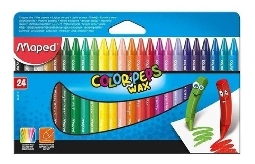 Crayones Ceras Maped Color Peps X 24 Colores Arte Escolar